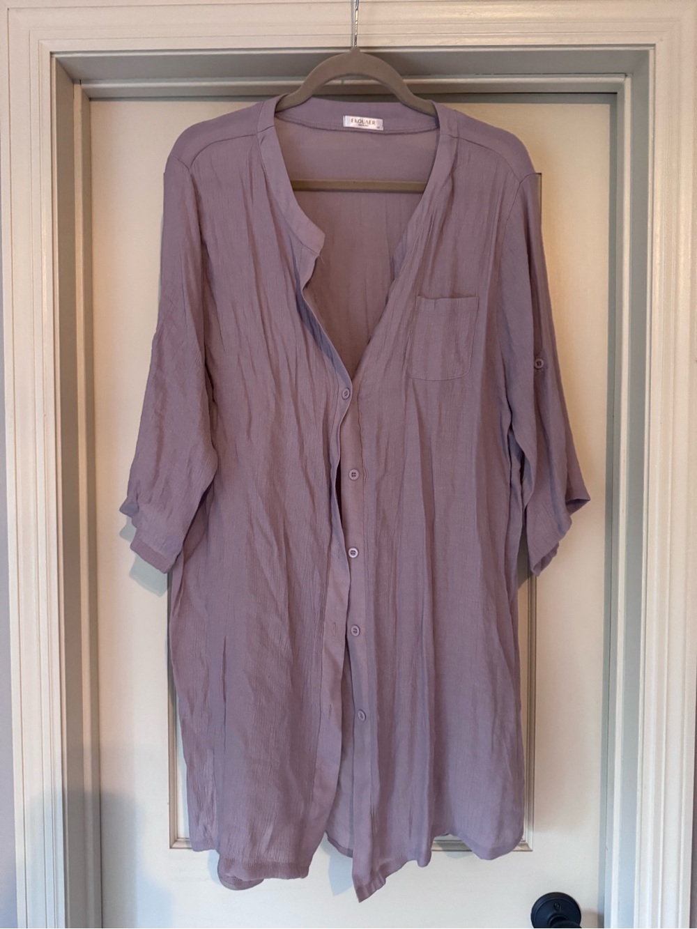 Light Purple women’s Long Button Shirt